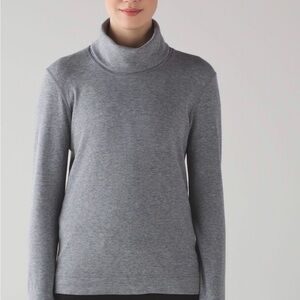 lululemon double up long sleeve shirt reversible heathered Slate Cowl Neck shirt